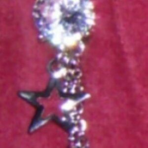 Cz Gem Rock Star Dangle Belly Ring